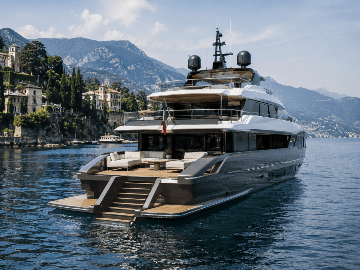 Bathing stairs of a yacht